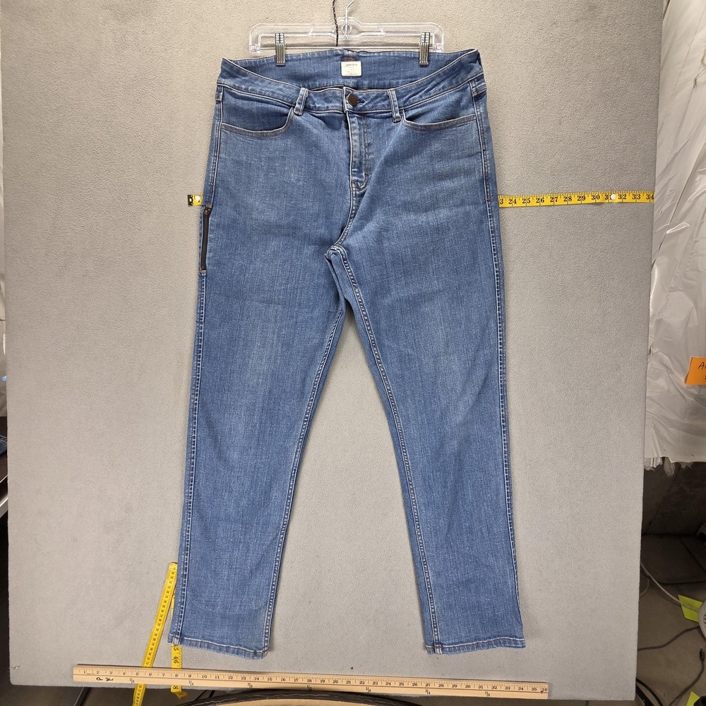 Ripton & Co. Jeans Mens 36x32 Blue Slim Tapered Stretch Zip Fly Denim